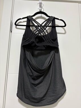 lululemon athletica Black Strappy Drape Back Tank